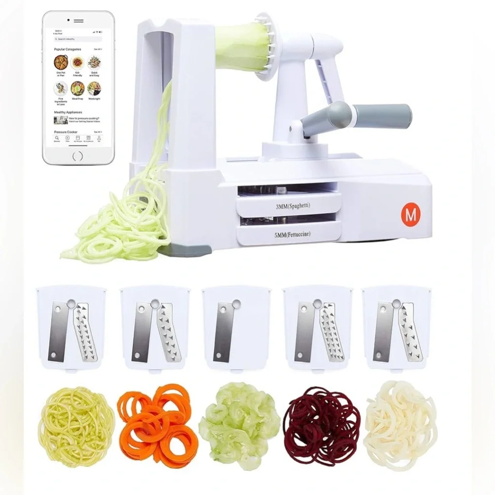 MEALTHY Spiralizer with 5 Blades